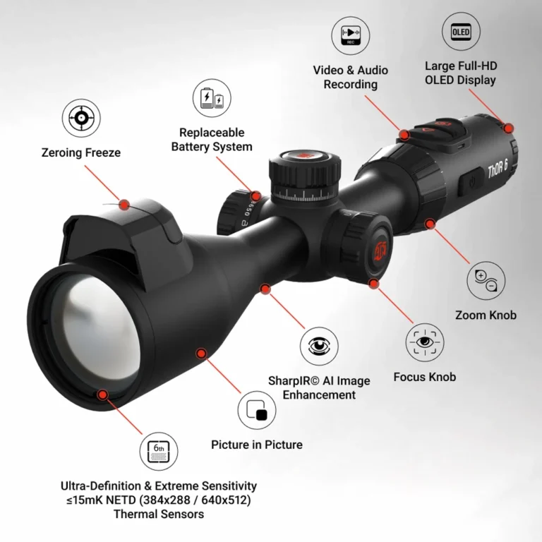 ATN ThOR 6 Elite 384 Thermal Scope 2.5-20x, 384X288 Sensor Black w/Wi-Fi & Recording