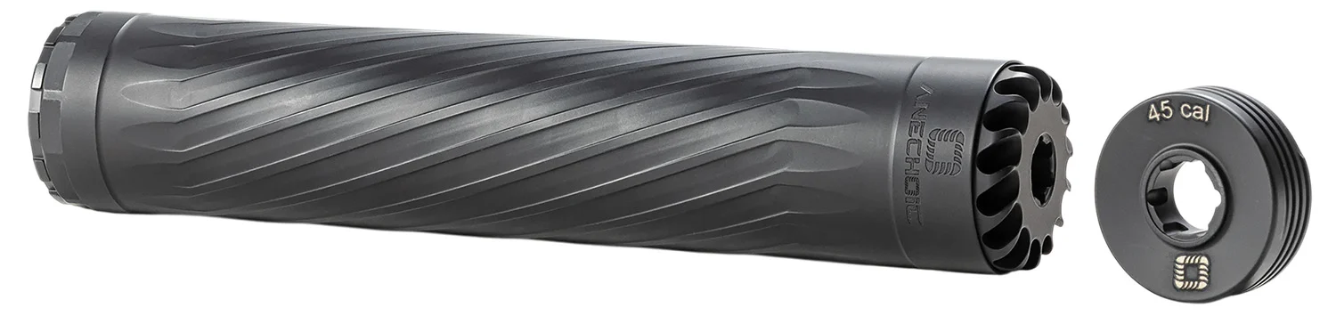 Anechoic X45LB Anechox 45L  45CAl/458WinMag Black Stainless Steel/Titanium 1 3/8"x24 w/ 5/8"x24 DTA - ANECHOIC Suppressors