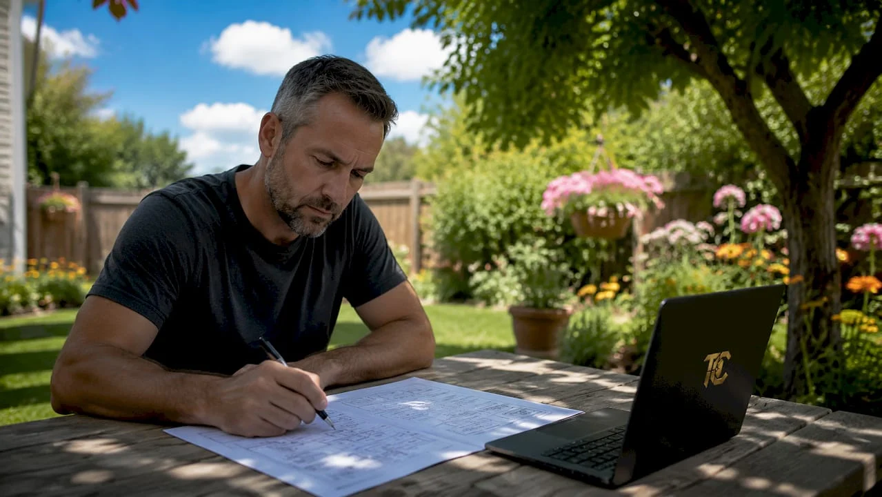 Man reviewing home defense workflow plan