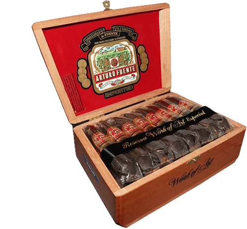 Arturo Fuente Hemingway Work of Art Maduro cigars box of 25 Dominican perfecto broadleaf wrapper cigars