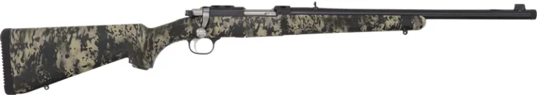 RUGER 77/357 357 MAGNUM - BLUE CAMO W/RINGS THREADED