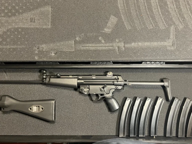 HK94 A3 9mm carbine with collapsible stock, Left side view