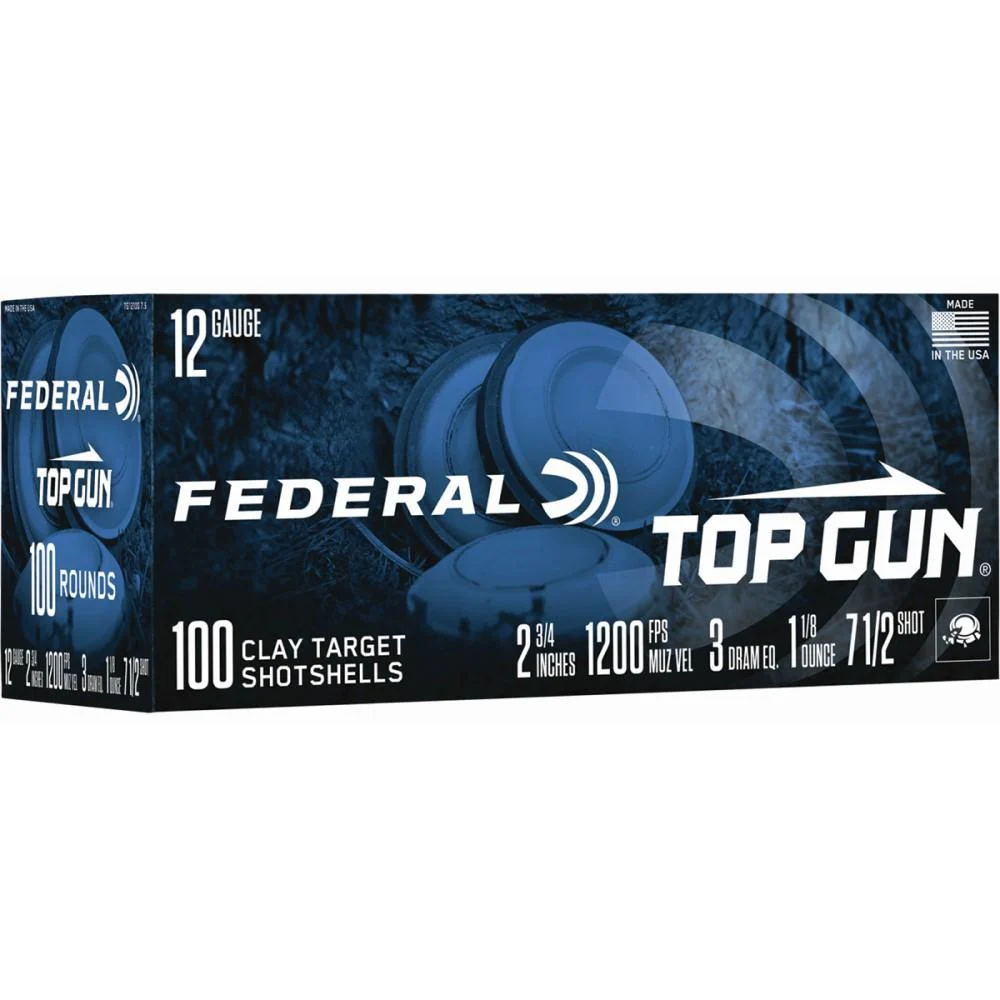 Federal Top Gun Shotshells 12 ga 2-3/4" 1-1/8 oz 1200 fps #7.5 100/ct